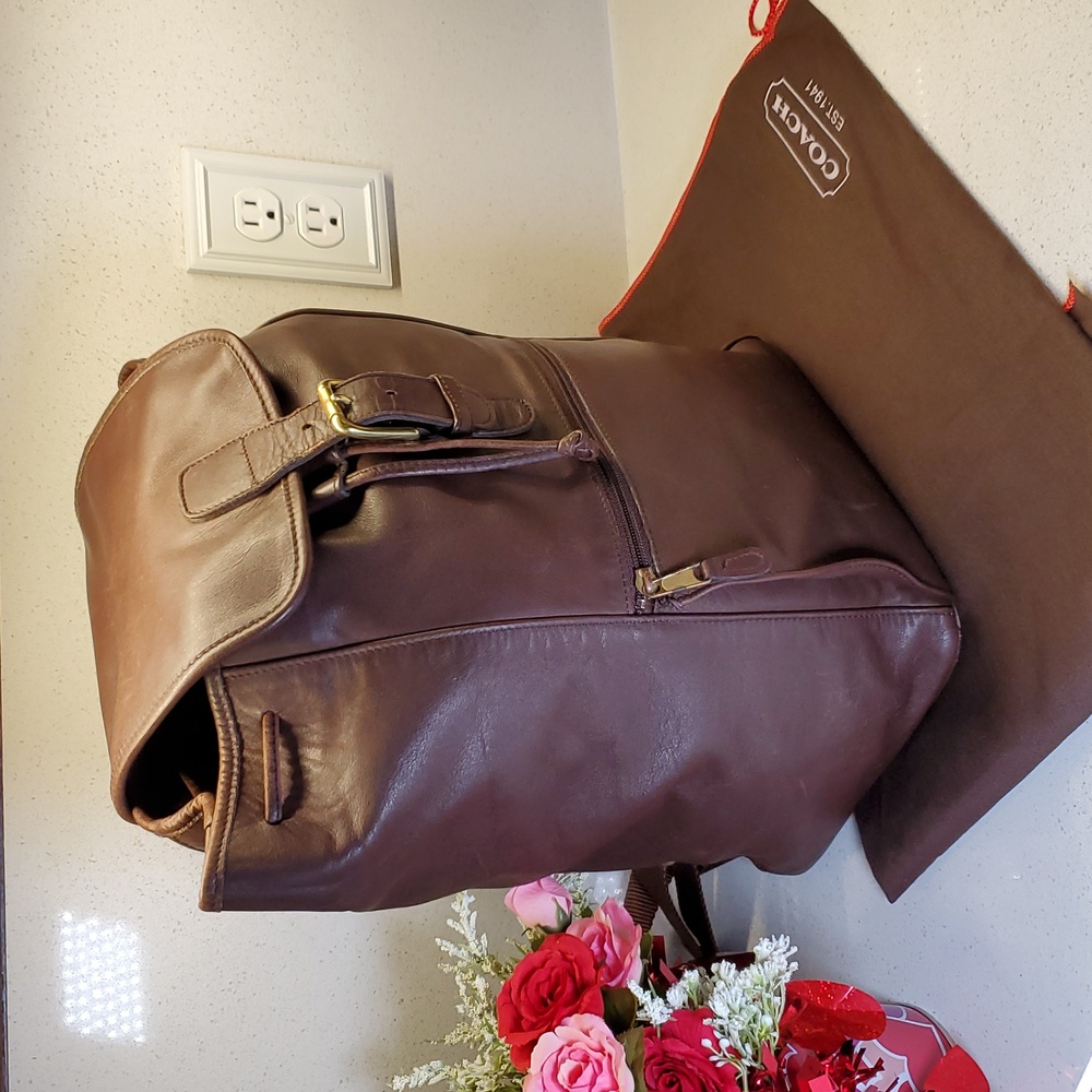USA 🇺🇲 Vintage COACH #0529 Mahogany Leather Backpack - Picture 2 of 12